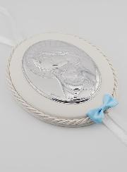 Regalo di Battesimo - Sopraculla in Pelle Vergine con Bambino