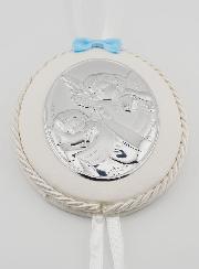 Regalo di Battesimo - Sopraculla in Pelle Angelo Lanterna