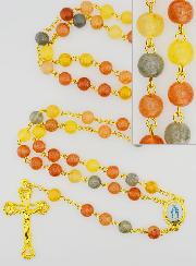 Rosario Madonna Miracolosa Grani in Vetro - Multicolore
