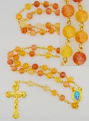 Rosario Grani in Vetro Arancione - Miracolosa