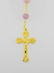 Rosario Madonna Miracolosa Grani in Vetro - Viola