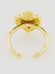 Anello Ex Voto Regolabile Ottone Dorato & Strass