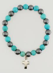 Bracciale Religioso con Croce - Ematite & Turchese