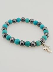 Bracciale Religioso con Croce - Ematite & Turchese