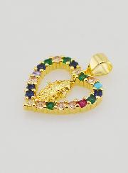 Medaglia Cuore Traforato Vergine Miracolosa 18 mm