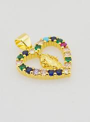 Ciondolo Cuore Colorato - Madonna Miracolosa