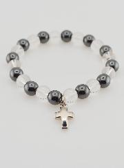 Bracciale Pietre Naturali Ematite & Cristallo di Rocca