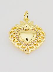 Ciondolo Ex-Voto in Ottone Dorato - 22mm