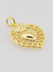 Ciondolo Ex-Voto in Ottone Dorato - 22mm