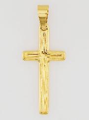 Ciondolo Croce Striata in Inox - 35mm