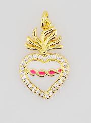 Ciondolo Ex-Voto in Ottone Dorato & Smalto - 20mm