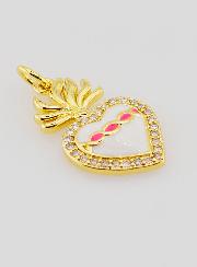 Ciondolo Ex-Voto in Ottone Dorato & Smalto - 20mm