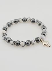 Bracciale Religioso con Croce - Ematite & Howlite