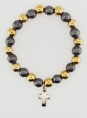 Bracciale Religioso con Croce - Ematite & Pirite