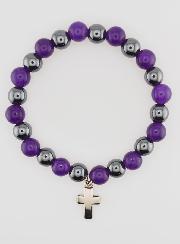 Bracciale Religioso con Croce - Ematite & Ametista