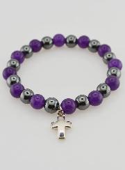 Bracciale in Pietre Naturali Ematite & Ametista