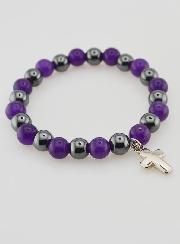 Bracciale in Pietre Naturali Ematite & Ametista