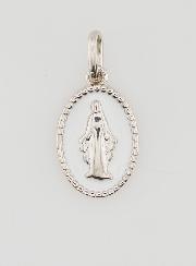 Medaglia Miracolosa Argento & Smalto Bianco