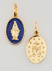 Medaglia Miracolosa Oro Placcato & Smalto Blu