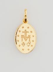 Medaglia Miracolosa Oro Placcato & Smalto Blu