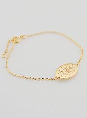 Bracciale Medaglia Miracolosa - Oro Placcato & Smalto Bianco