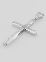 Ciondolo Croce Attorcigliata in Inox - 45mm