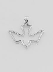 Medaglia di Cresima Spirito Santo in Argento - 18mm