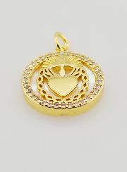 Medaglia Ex Voto Madreperla & Brillanti - 16mm