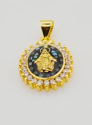 Medaglia Vergine Miracolosa Nero Iridato - 17mm