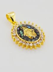 Medaglia Vergine Miracolosa Nero Iridato - 17mm