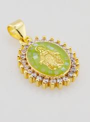 Medaglia Vergine Miracolosa Verde - 17mm