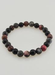 Bracciale Rodonite, Onice e Larvikite - 8 mm