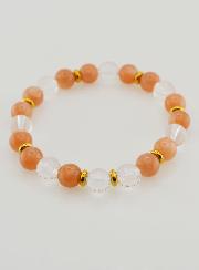 Bracciale in Cristallo di Rocca e Pietra del Sole AA- 8mm