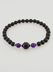 Bracciale in Ametista e Onice Nero - 6mm