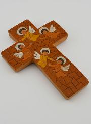 Croce in Ceramica Angeli Custodi - 15 cm