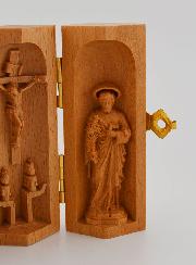 Trittico in Legno Massiccio - Madonna di Lourdes & San Giuseppe