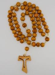 Rosario in Legno d’Ulivo Grani Grandi - Croce Tau