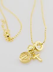 Collana Religiosa con 3 Ciondoli - 40cm