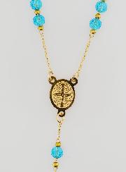 Rosario di San Benedetto in Inox - Turchese