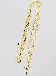 Collana Religiosa con Croce Martellata - Dorato