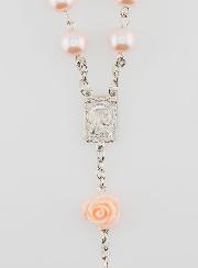 Rosario di Lourdes Grani Madreperlati & Rose