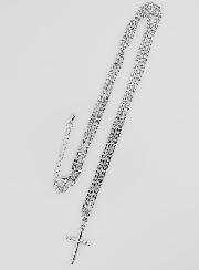 Collana Religiosa con Croce Martellata - Acciaio Inox