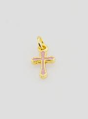 Ciondolo Charm Croce 10 mm - Rosa