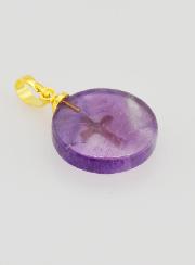 Medaglia Traslucida con Croce - Viola