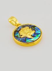 Medaglia Rosa in Abalone - 14 mm