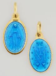 Medaglia Miracolosa in Argento Dorato e Smalto - 17 mm