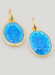 Medaglia Miracolosa in Argento Dorato e Smalto - 17 mm