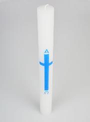 Cero di Processione Alpha Omega 40 cm - Blu