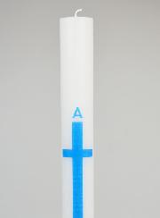 Cero di Processione Alpha Omega 40 cm - Blu