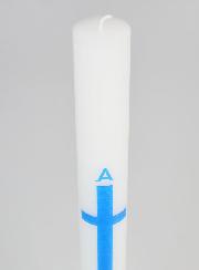 Cero di Processione Alpha Omega 40 cm - Blu